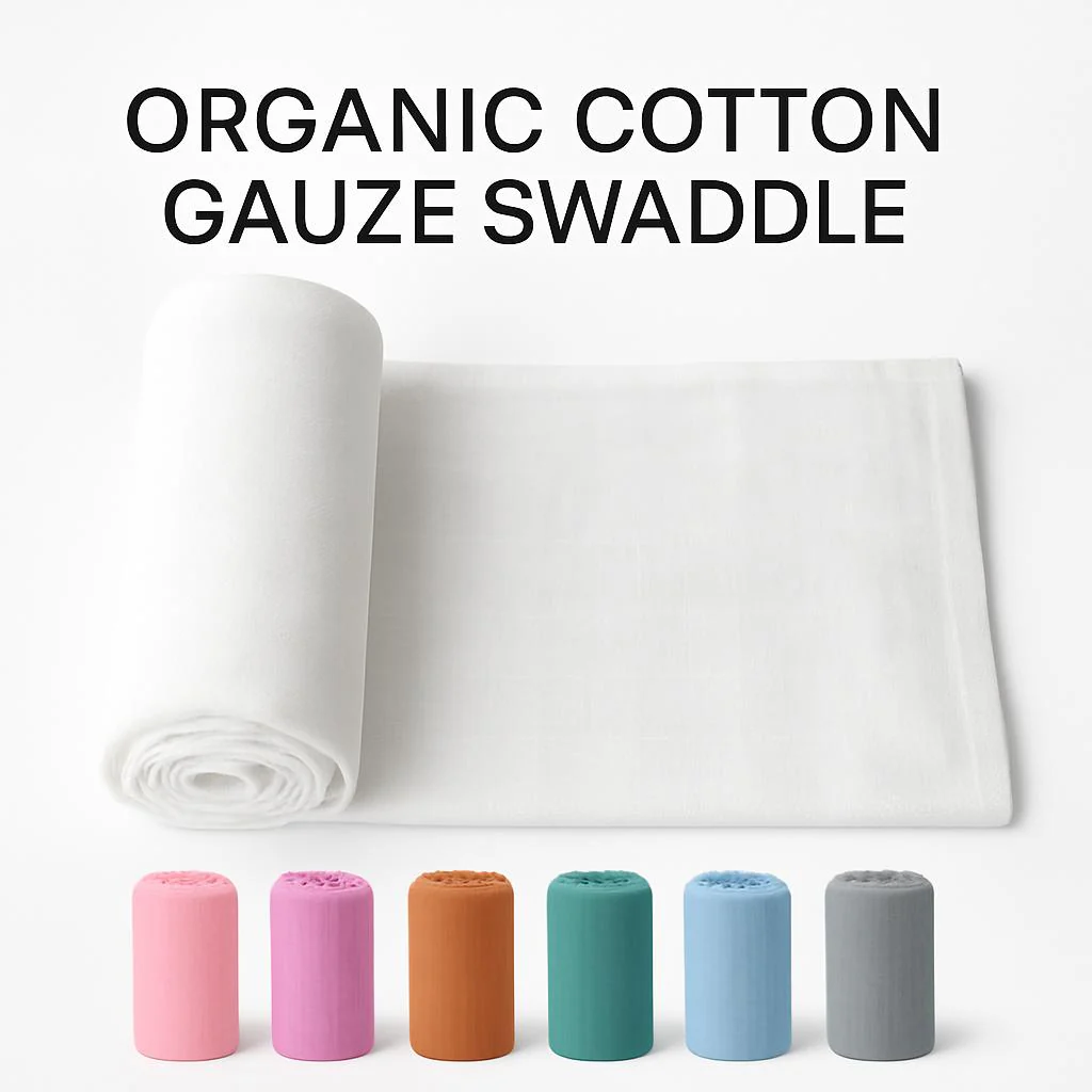 Organic Cotton Gauze Double Wrap - Mustard Baby Essential - Image 9