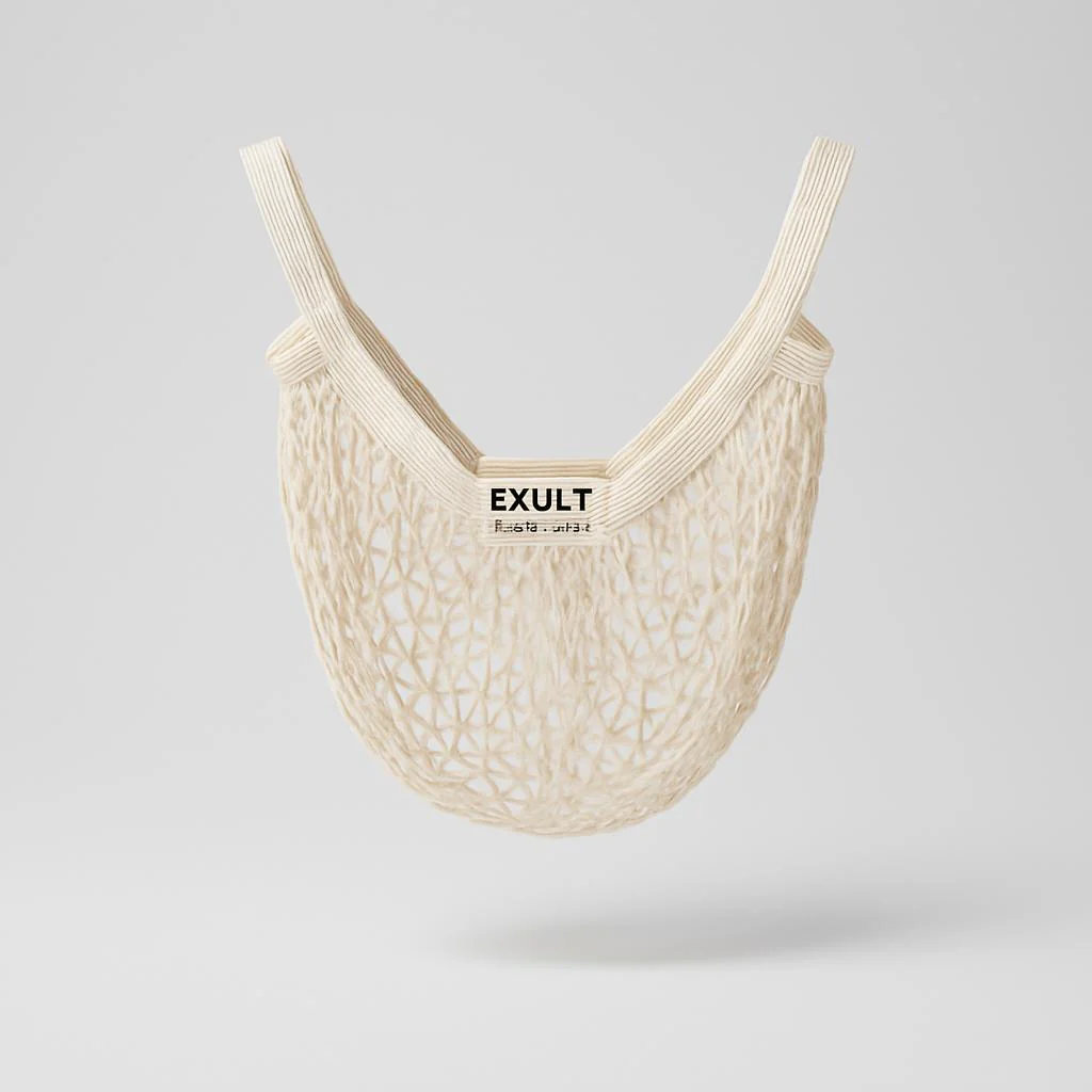 Eco-Friendly Reusable Mesh Shopping Bag - Natural Beige Cotton - Image 7