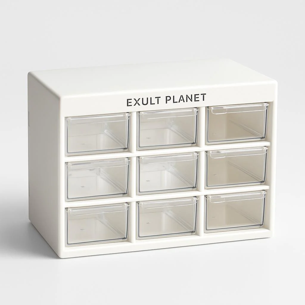 Eco-Friendly Rectangular Storage Organizer with Transparent Drawers - Image 6
