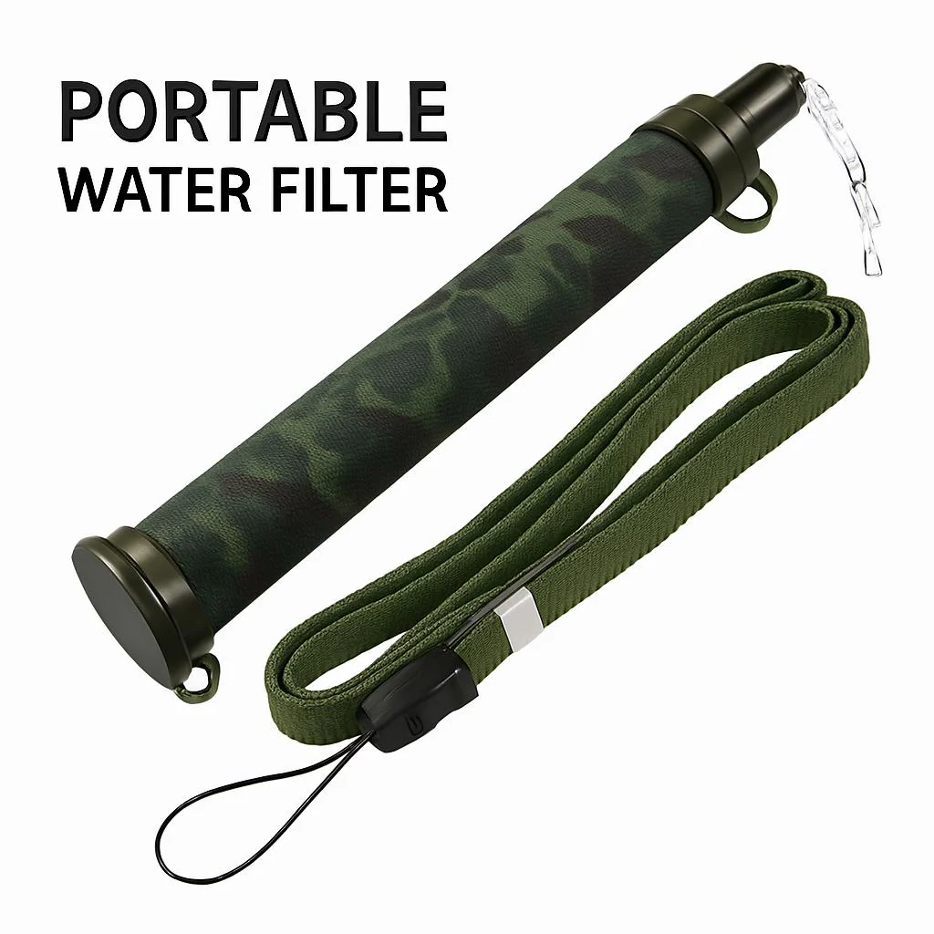 Portable Blue Cylindrical Water Filter for Eco-Friendly Hydration - Image 3