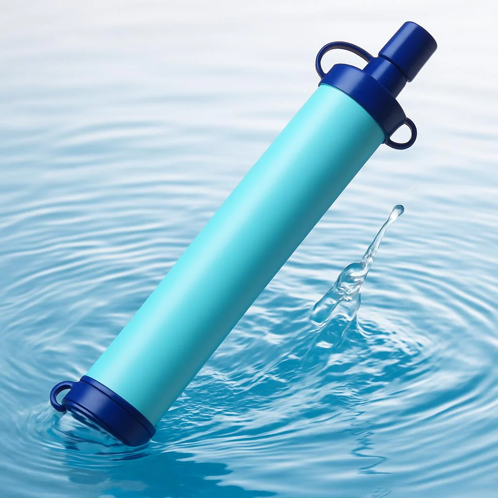 Portable Blue Cylindrical Water Filter for Eco-Friendly Hydration - Image 6