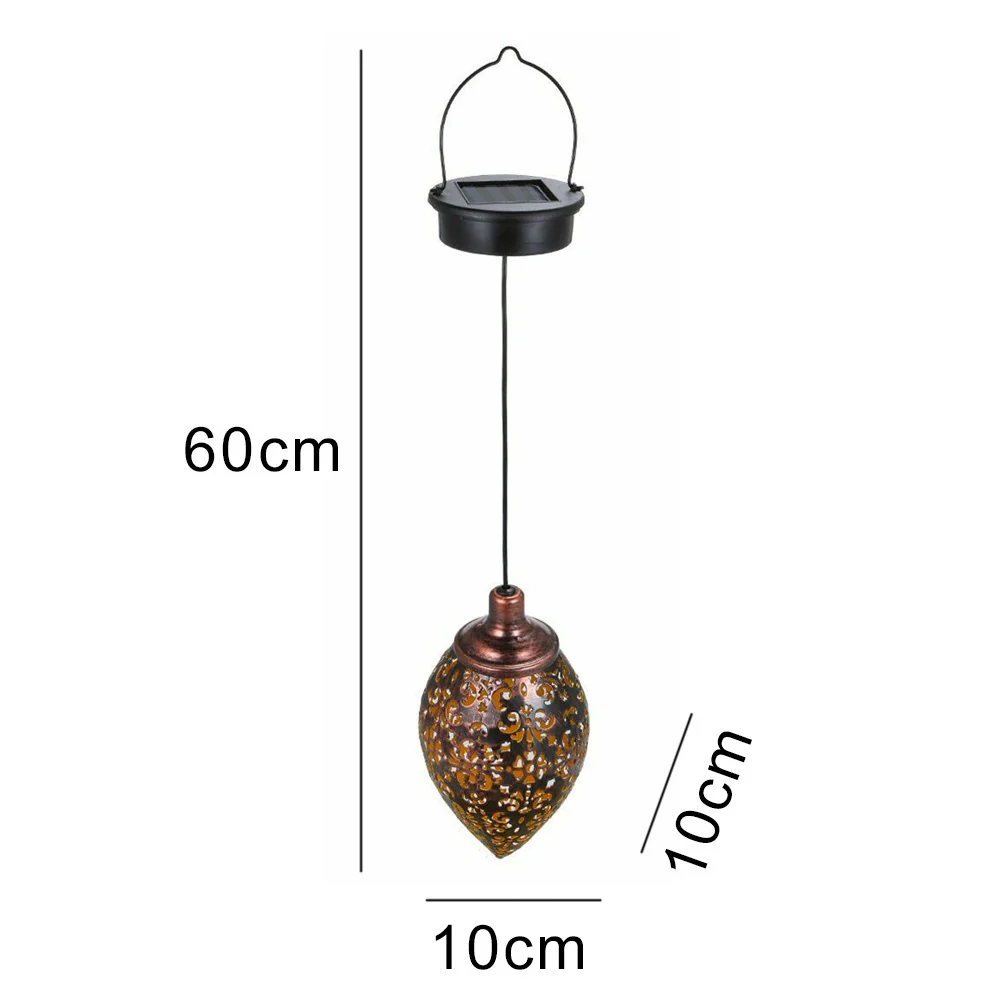 Solar-Powered Bronze Garden Lantern with Intricate Cut-Out Patterns - Image 10