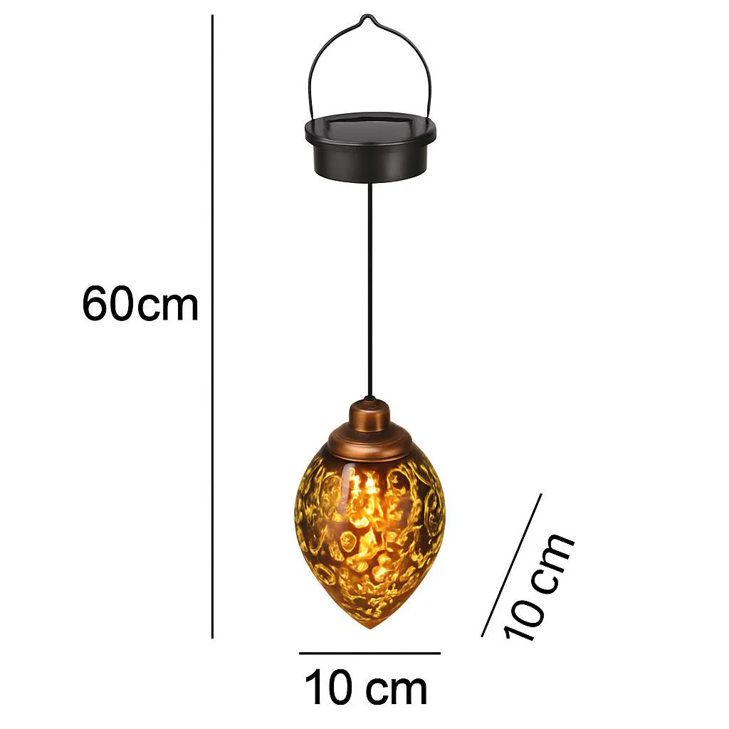 Solar-Powered Bronze Garden Lantern with Intricate Cut-Out Patterns - Image 5