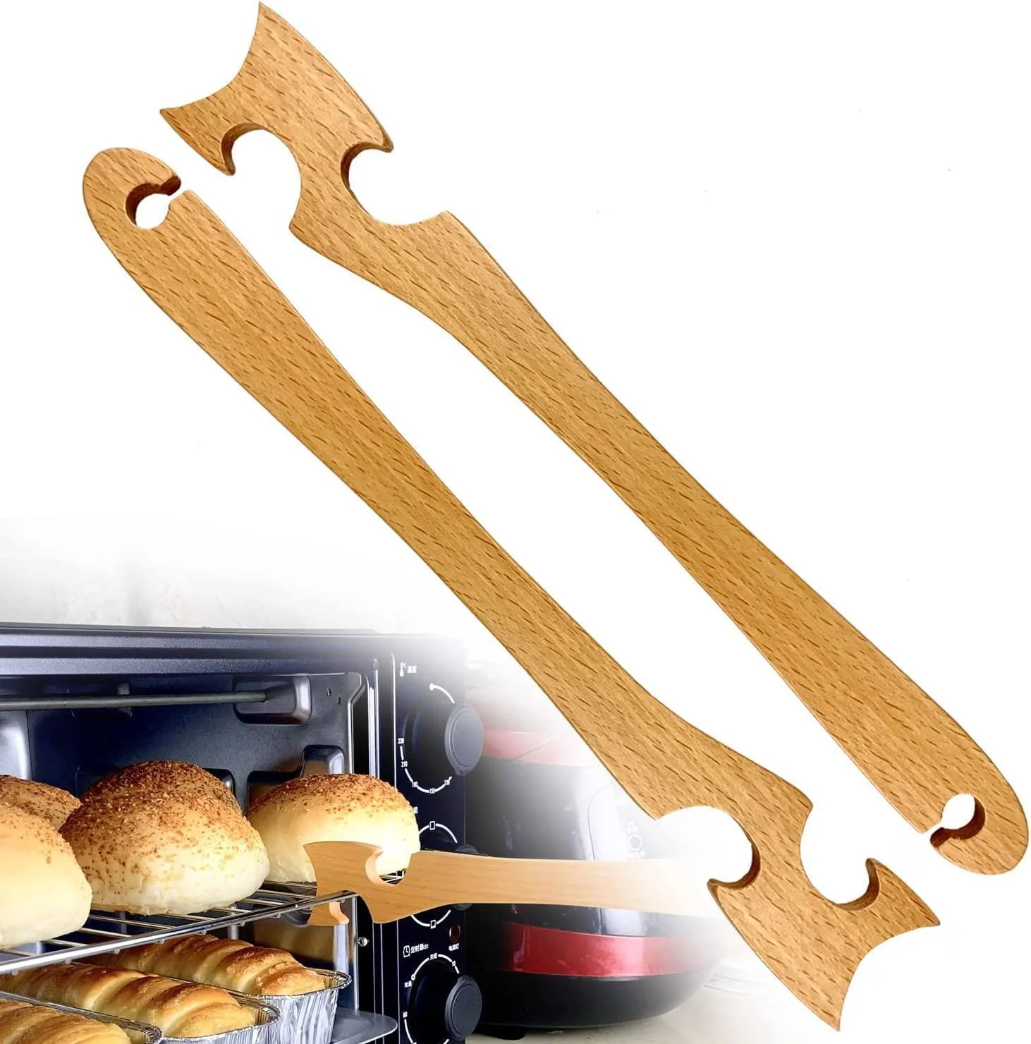 Eco-Friendly Wooden Oven Rack Puller - Natural Wood Kitchen Tool - Image 10