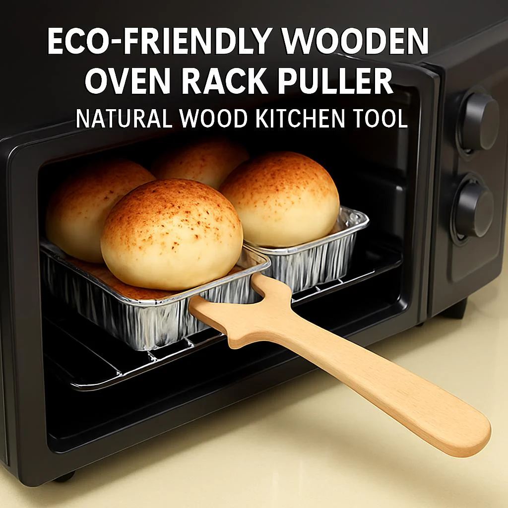 Eco-Friendly Wooden Oven Rack Puller - Natural Wood Kitchen Tool - Image 4
