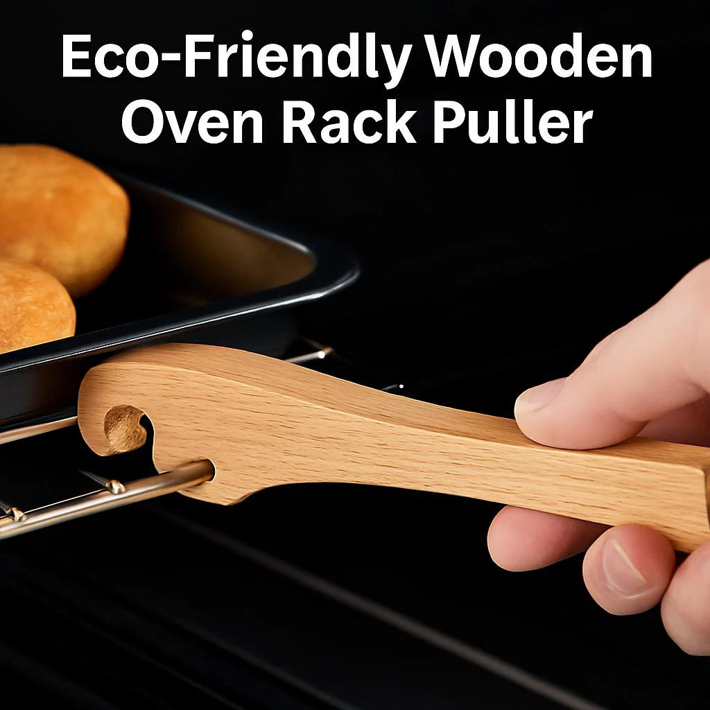 Eco-Friendly Wooden Oven Rack Puller - Natural Wood Kitchen Tool - Image 6