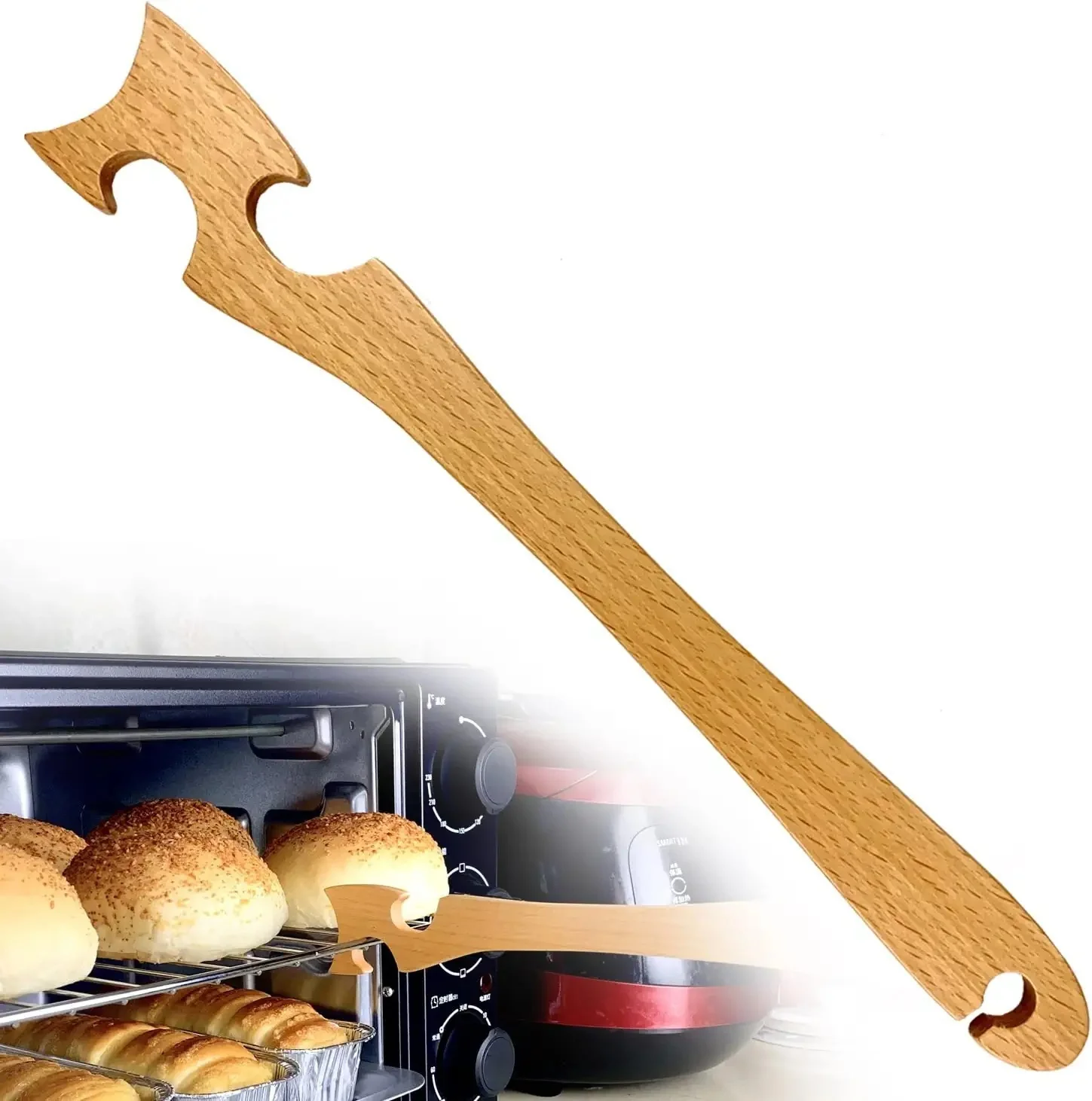 Eco-Friendly Wooden Oven Rack Puller - Natural Wood Kitchen Tool - Image 7