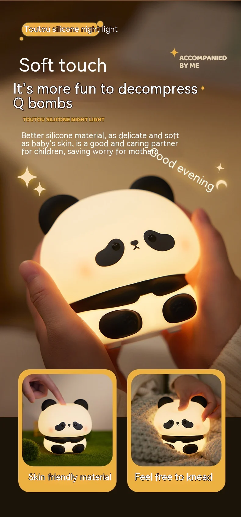 Eco-Friendly Panda Night Light - Portable LED for Kids - Image 22