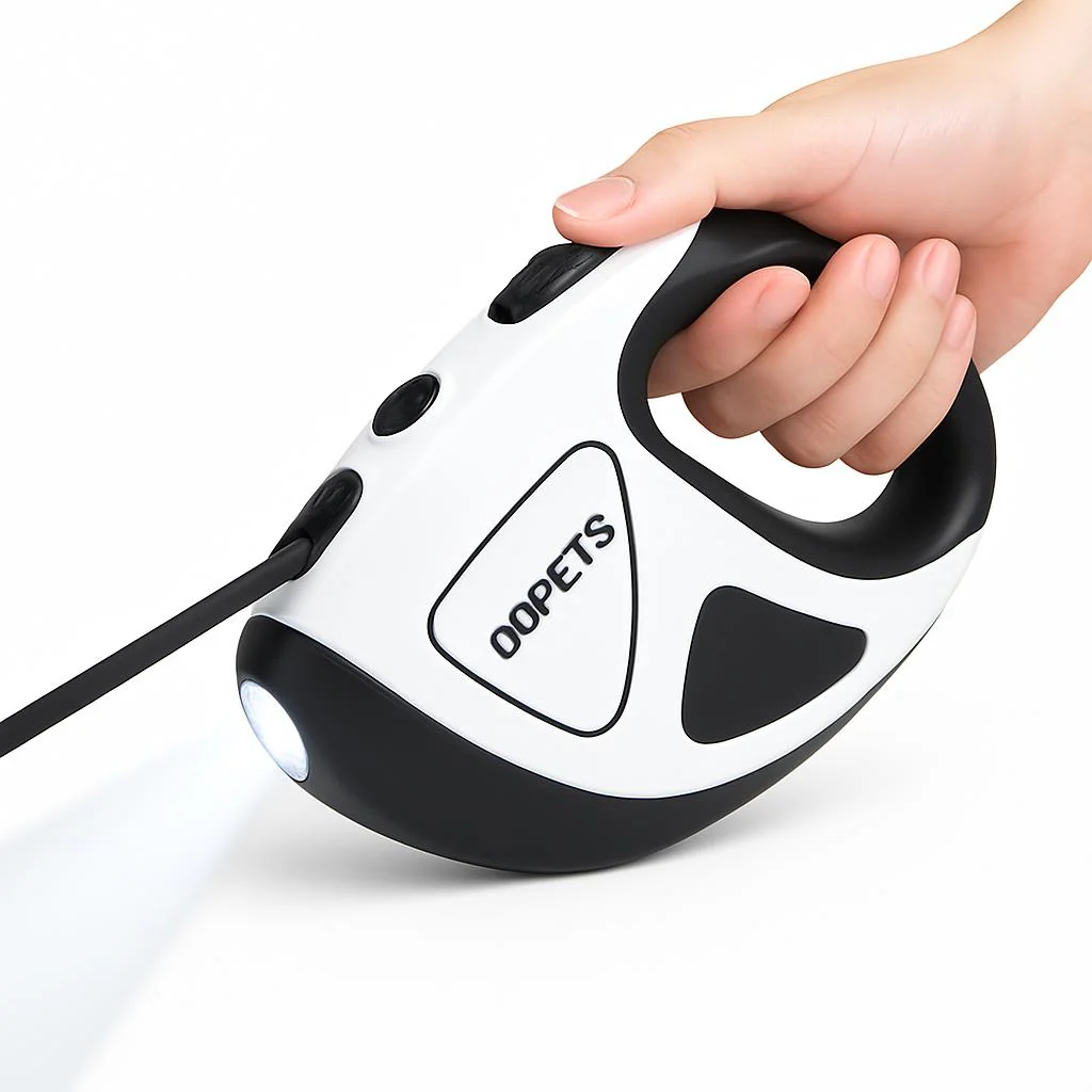 Retractable Dog Leash with Built-in Flashlight for Safe Night Walks - Image 3