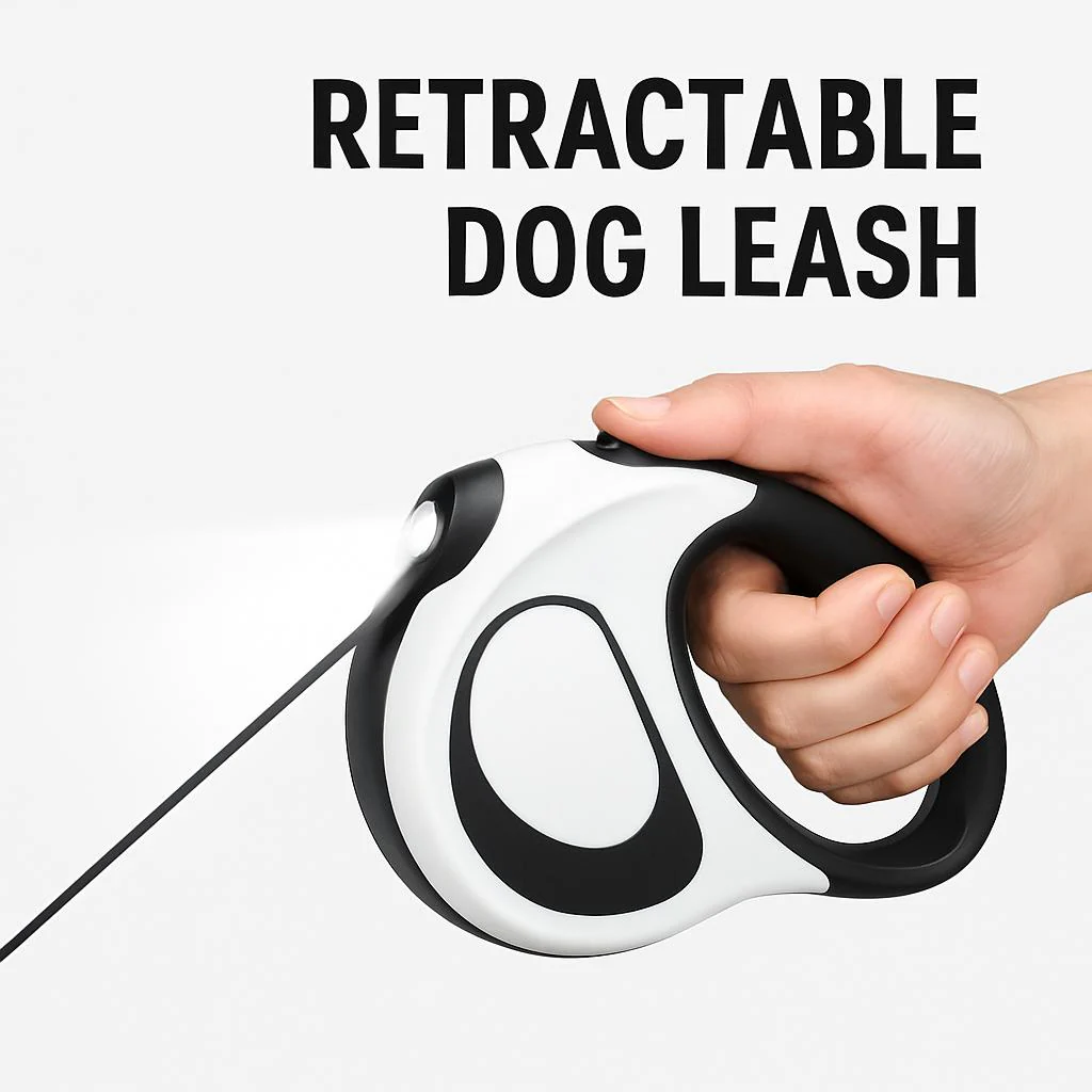 Retractable Dog Leash with Built-in Flashlight for Safe Night Walks - Image 4