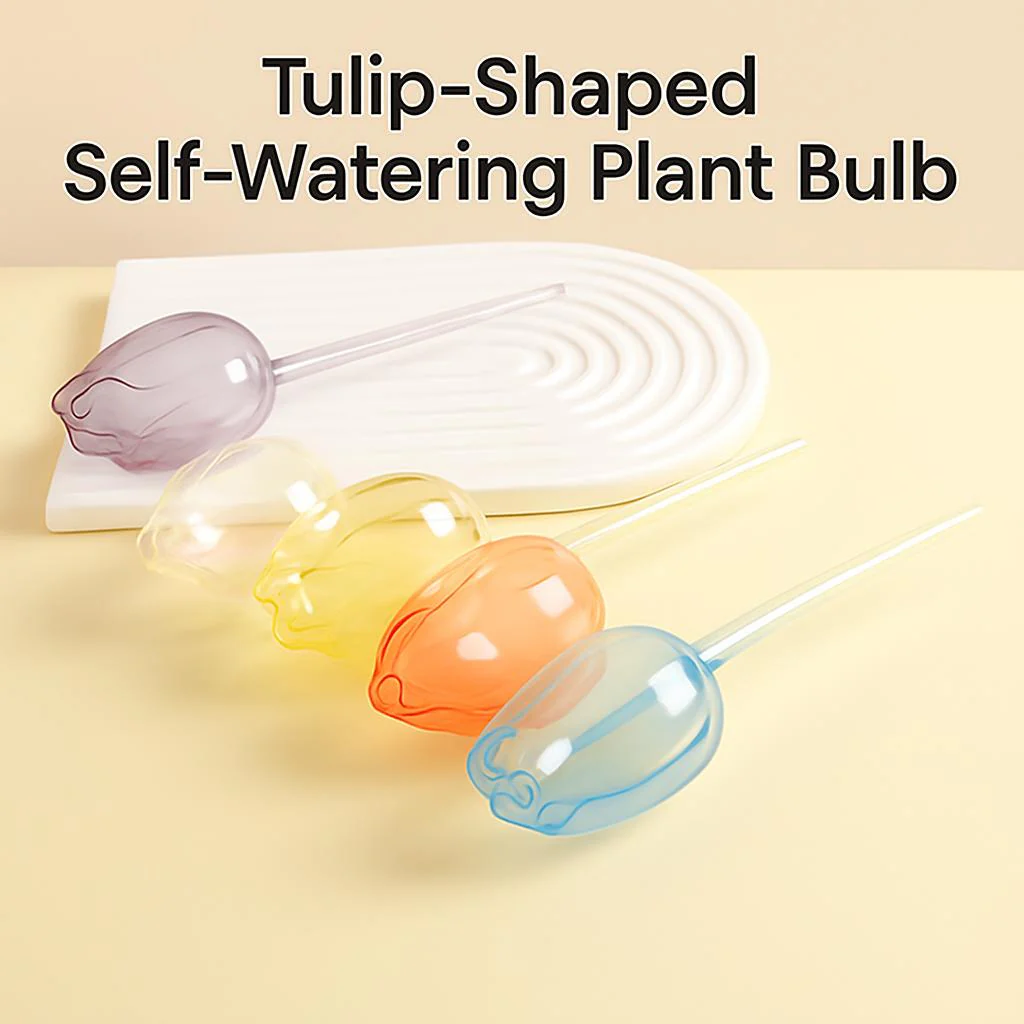 Tulip-Shaped Self-Watering Plant Bulb - Pink, Water-Saving, Eco-Friendly - Image 9