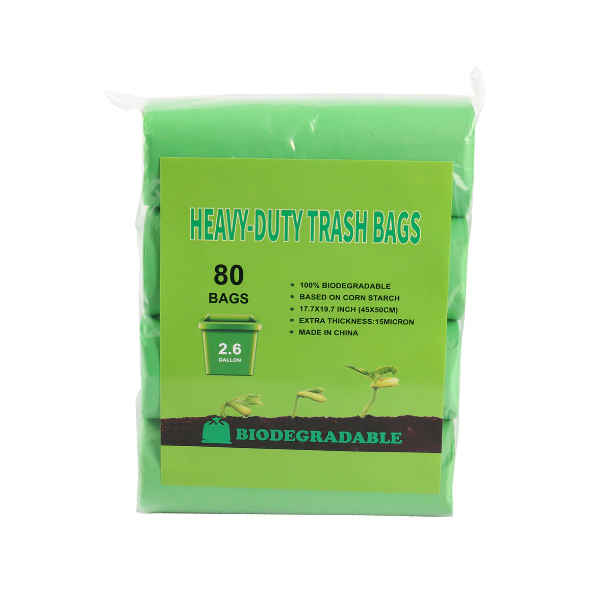 Eco-Friendly Biodegradable Trash Bags - Light Green, Plastic-Free Packaging - Image 16