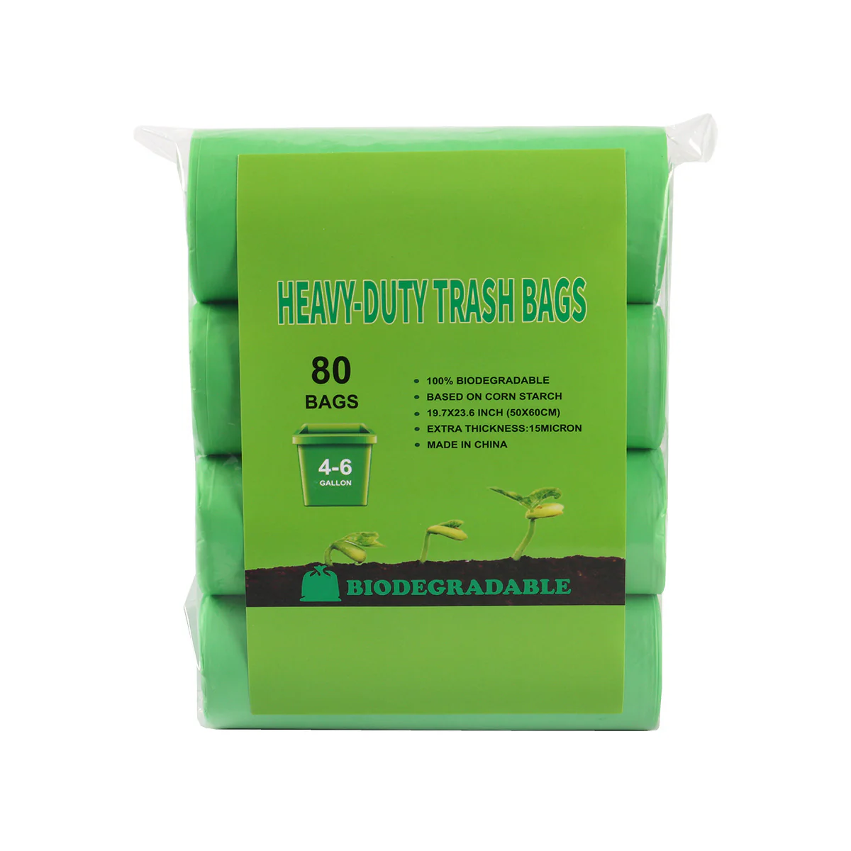 Eco-Friendly Biodegradable Trash Bags - Light Green, Plastic-Free Packaging - Image 17