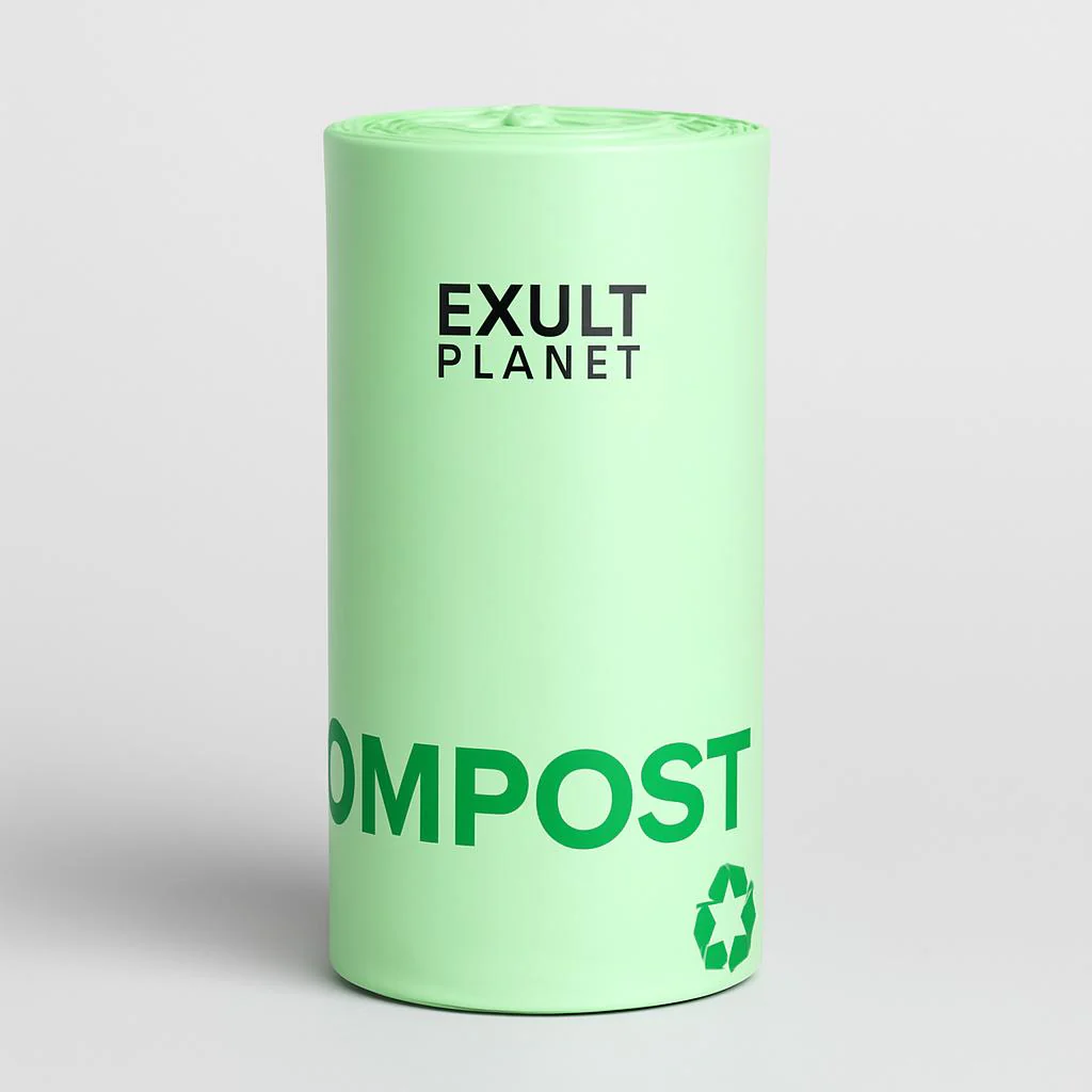 Eco-Friendly Biodegradable Trash Bags - Light Green, Plastic-Free Packaging - Image 5