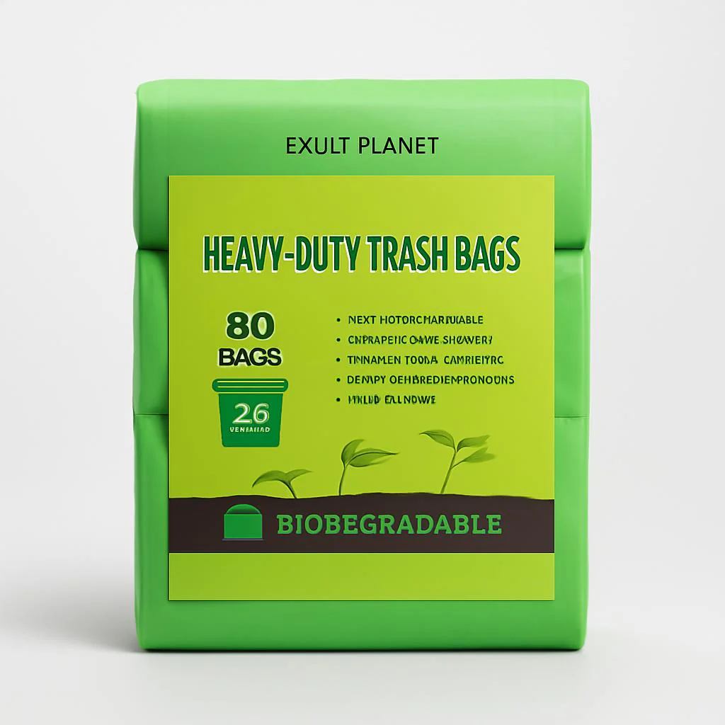 Eco-Friendly Biodegradable Trash Bags - Light Green, Plastic-Free Packaging - Image 8