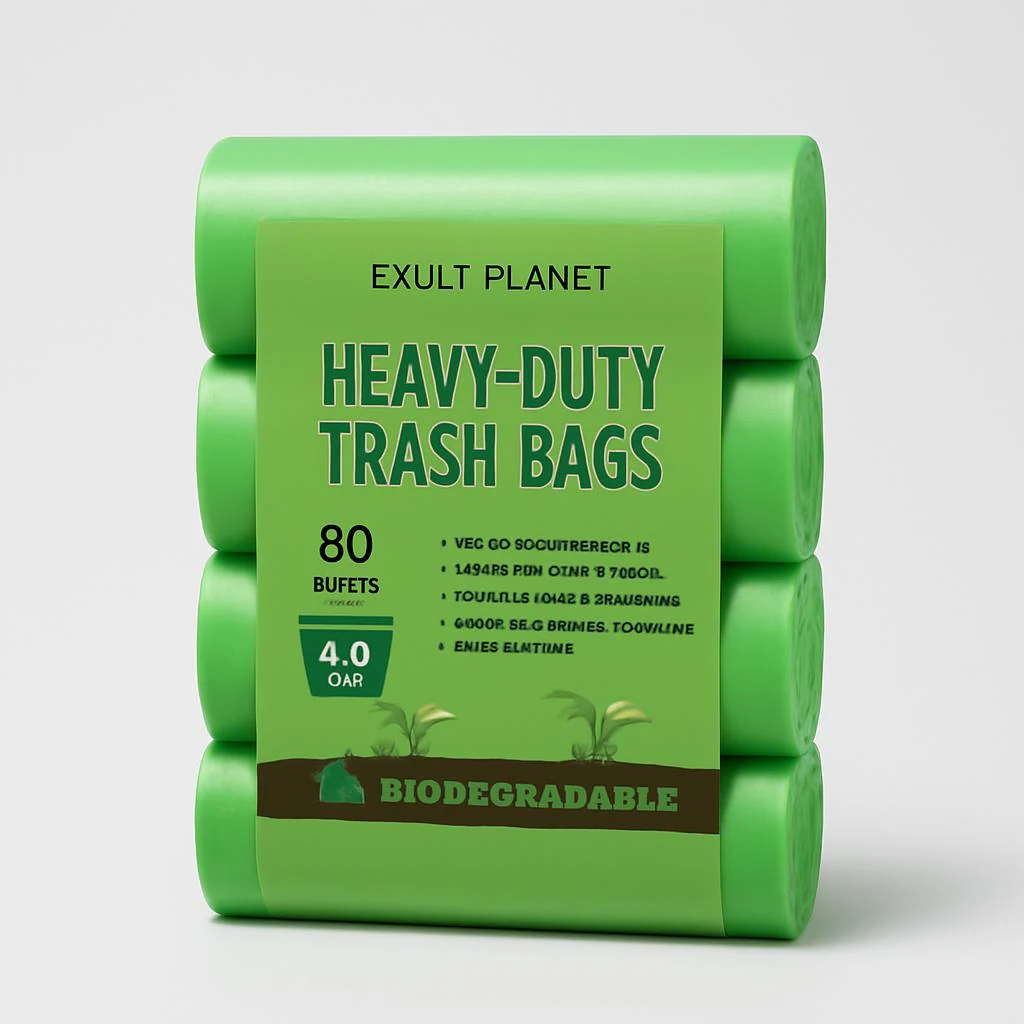 Eco-Friendly Biodegradable Trash Bags - Light Green, Plastic-Free Packaging - Image 9