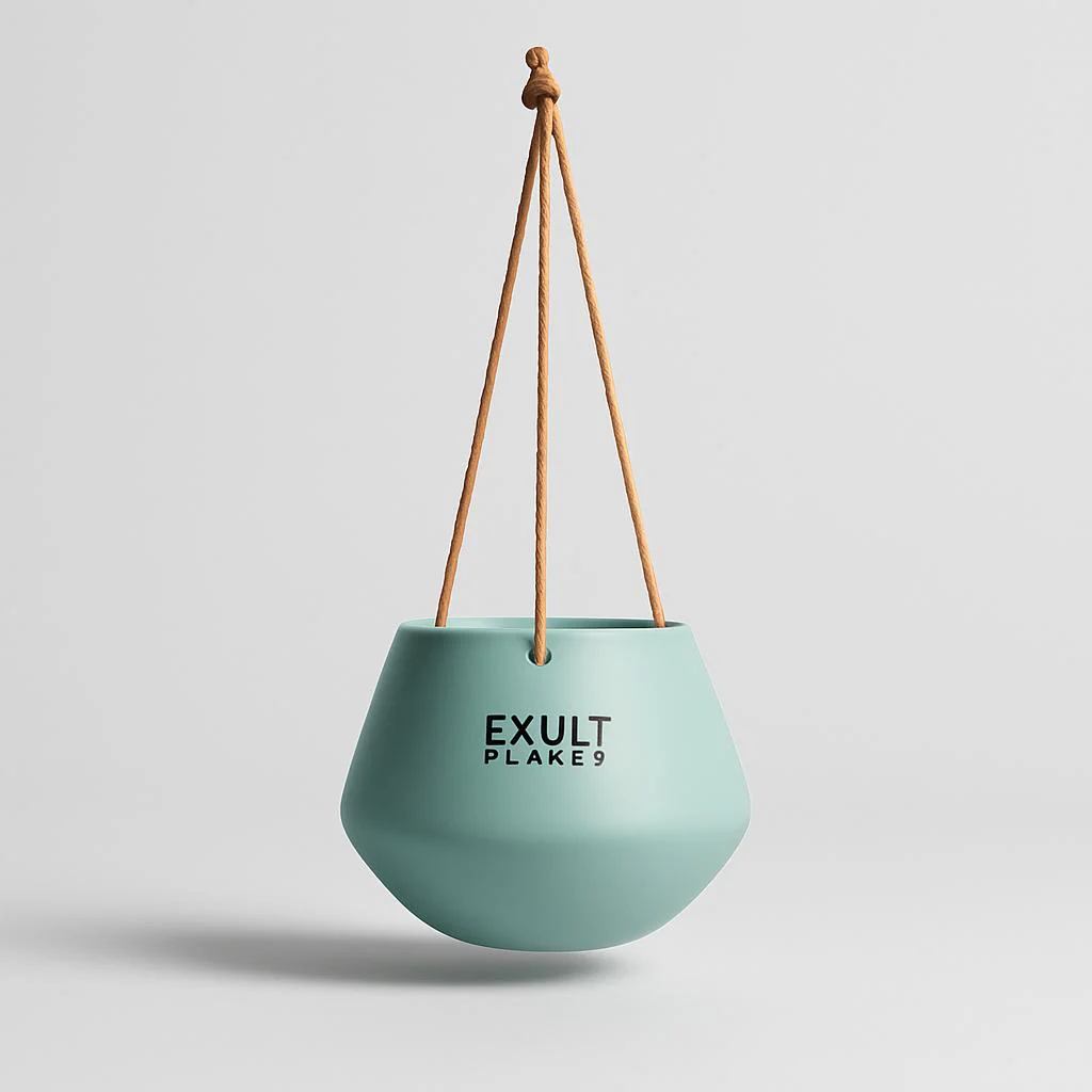 Eco-Friendly Ceramic Hydroponic Hanging Pot - White Tapered Design - Image 6