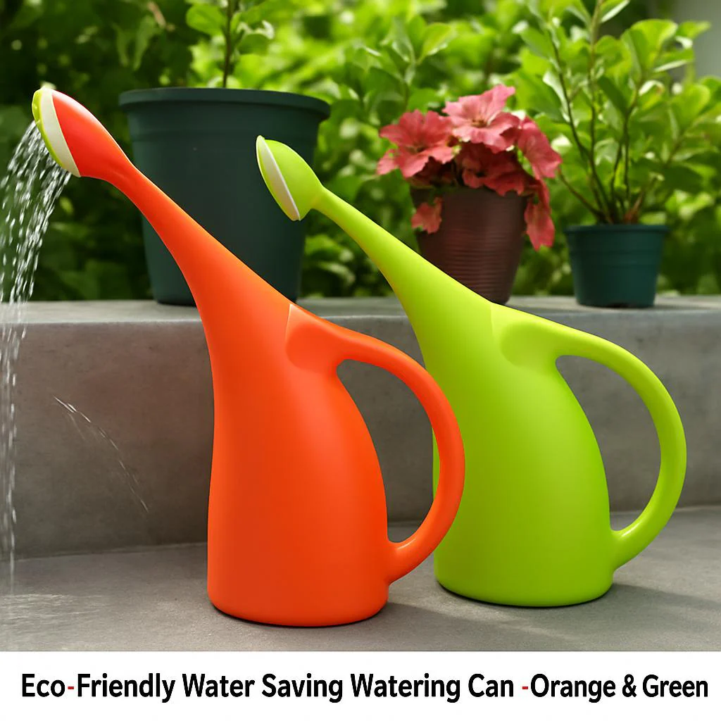 Eco-Friendly Water-Saving Watering Can - Orange & Green - Image 2