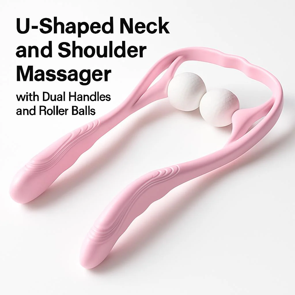 U-Shaped Neck and Shoulder Massager with Dual Handles and Roller Balls - Image 11