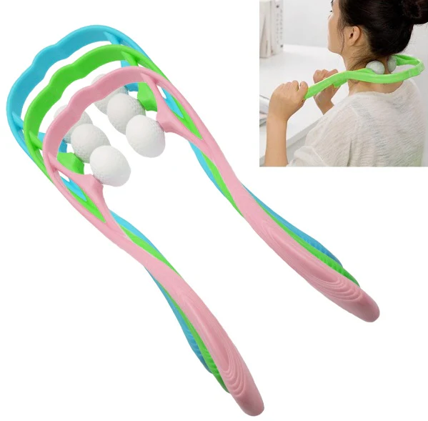 U-Shaped Neck and Shoulder Massager with Dual Handles and Roller Balls - Image 5