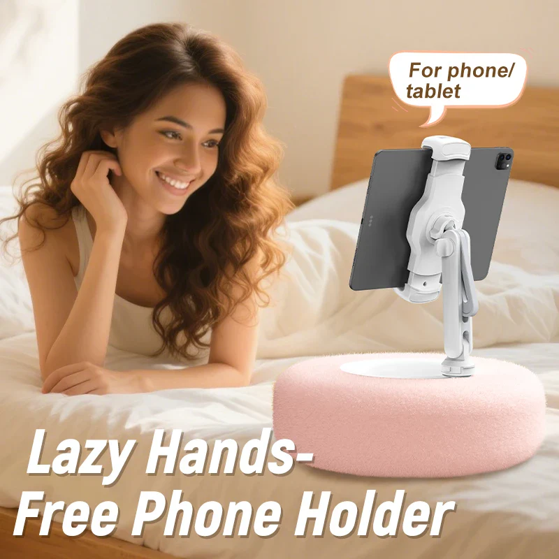 Plush Pillow Mobile Phone Tablet Holder Desktop Stand Adjustable Length Angle for binge-watching Live Straming Video Chat - Image 2