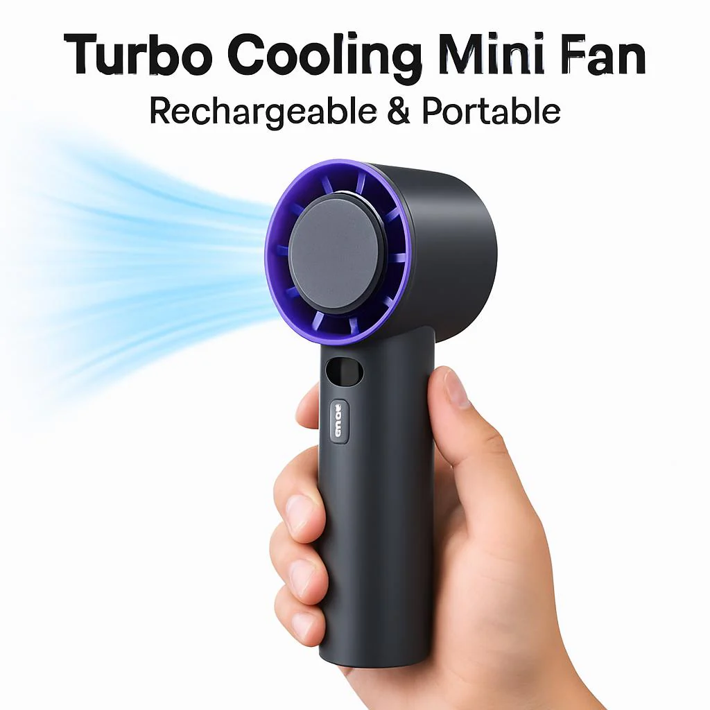 Turbo Cooling Mini Fan - Rechargeable & Portable - Image 11