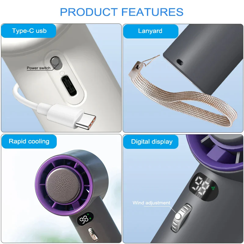 Turbo Cooling Mini Fan - Rechargeable & Portable - Image 20