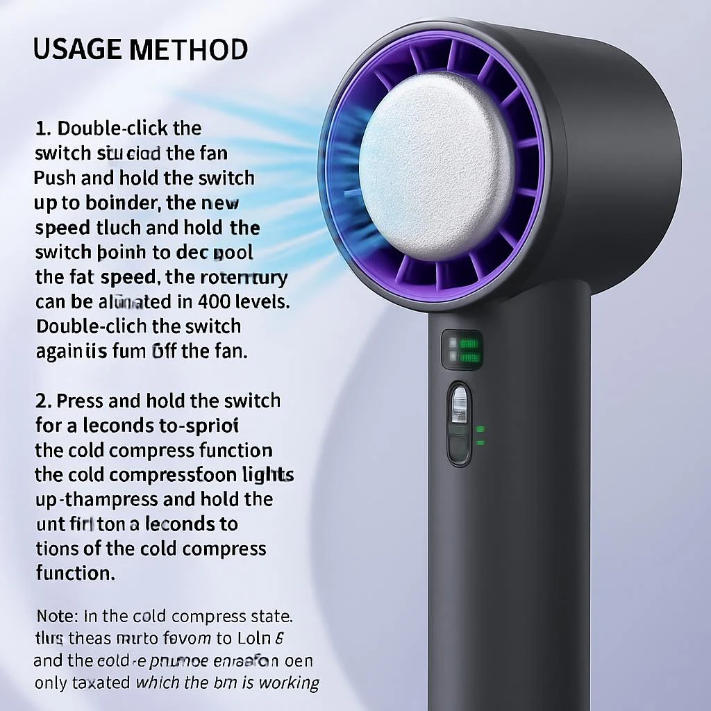 Turbo Cooling Mini Fan - Rechargeable & Portable - Image 5
