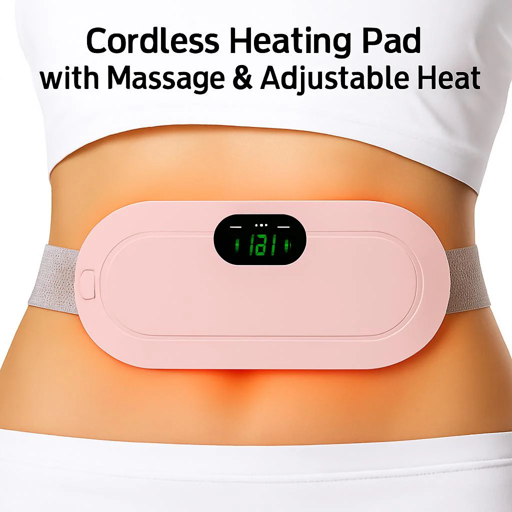 Cordless Heating Pad with Massage & Adjustable Heat - Image 5