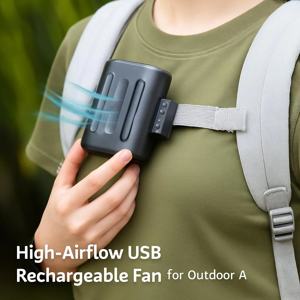 High-Airflow USB Rechargeable Fan for Outdoor Adventures - Image 6