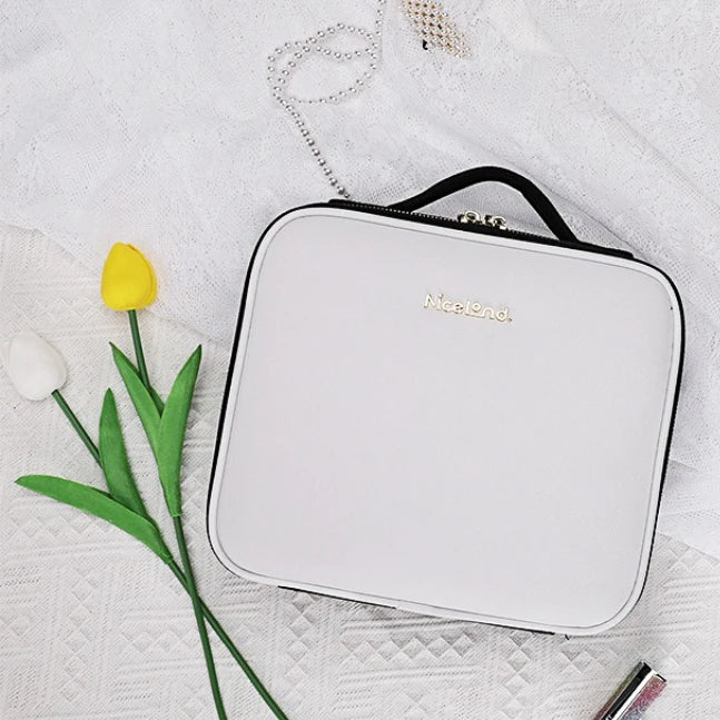 Portable LED Makeup Bag with Mirror&Light Large Capacity Travel Cosmetic Organizer Professional Handheld Cosmetic Storage Box - Image 28