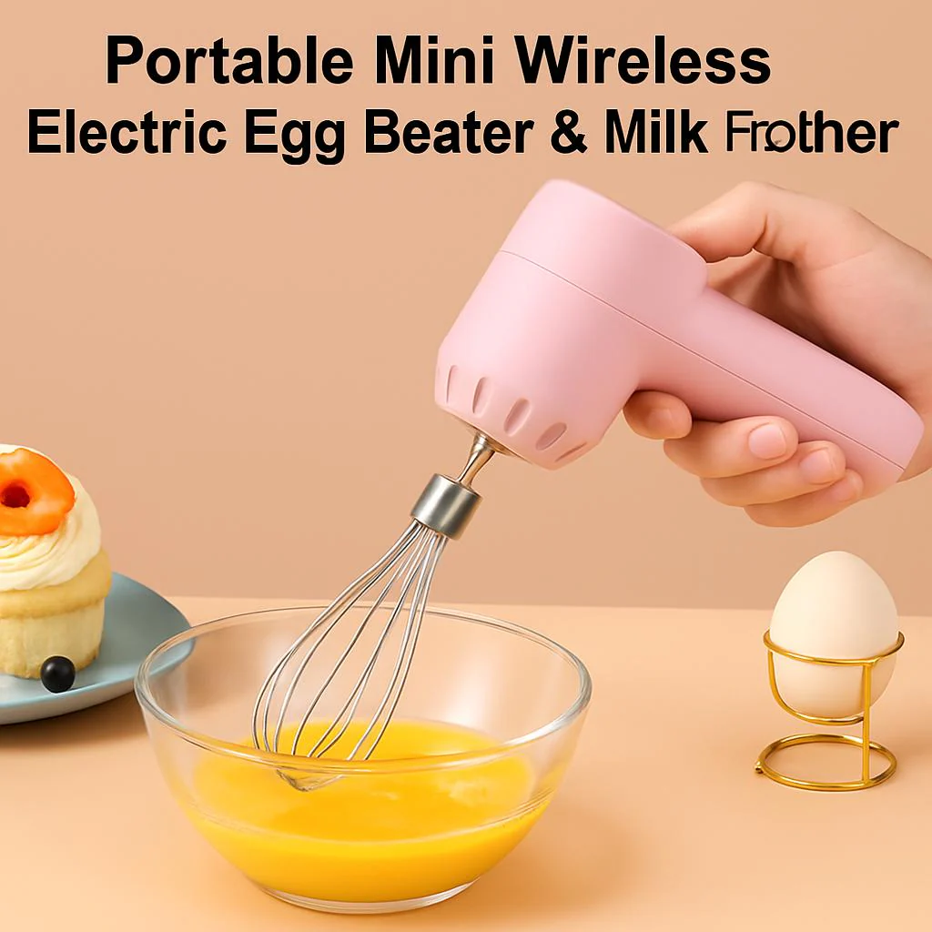 Portable Mini Wireless Electric Egg Beater & Milk Frother - Image 5