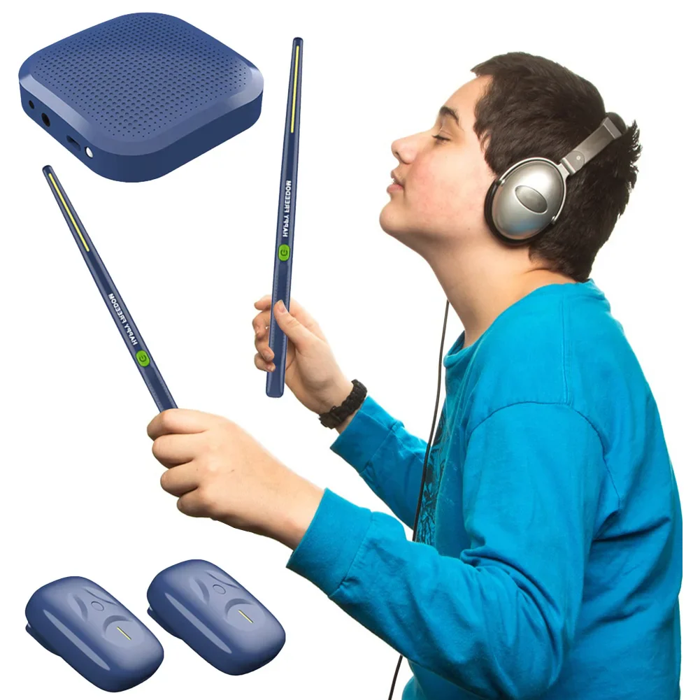 Portable Smart Electronic Drum Set Virtual Air Drum Kit Air Drum with Drumsticks Gift for Adults Children Musical Instrument