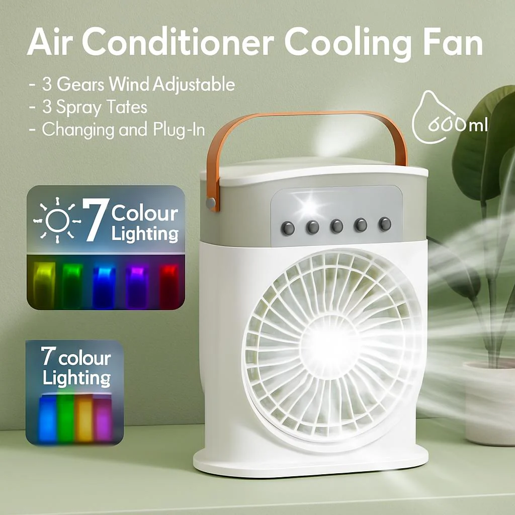 Portable Air Conditioner Cooling Fan with LED Lighting - Image 3