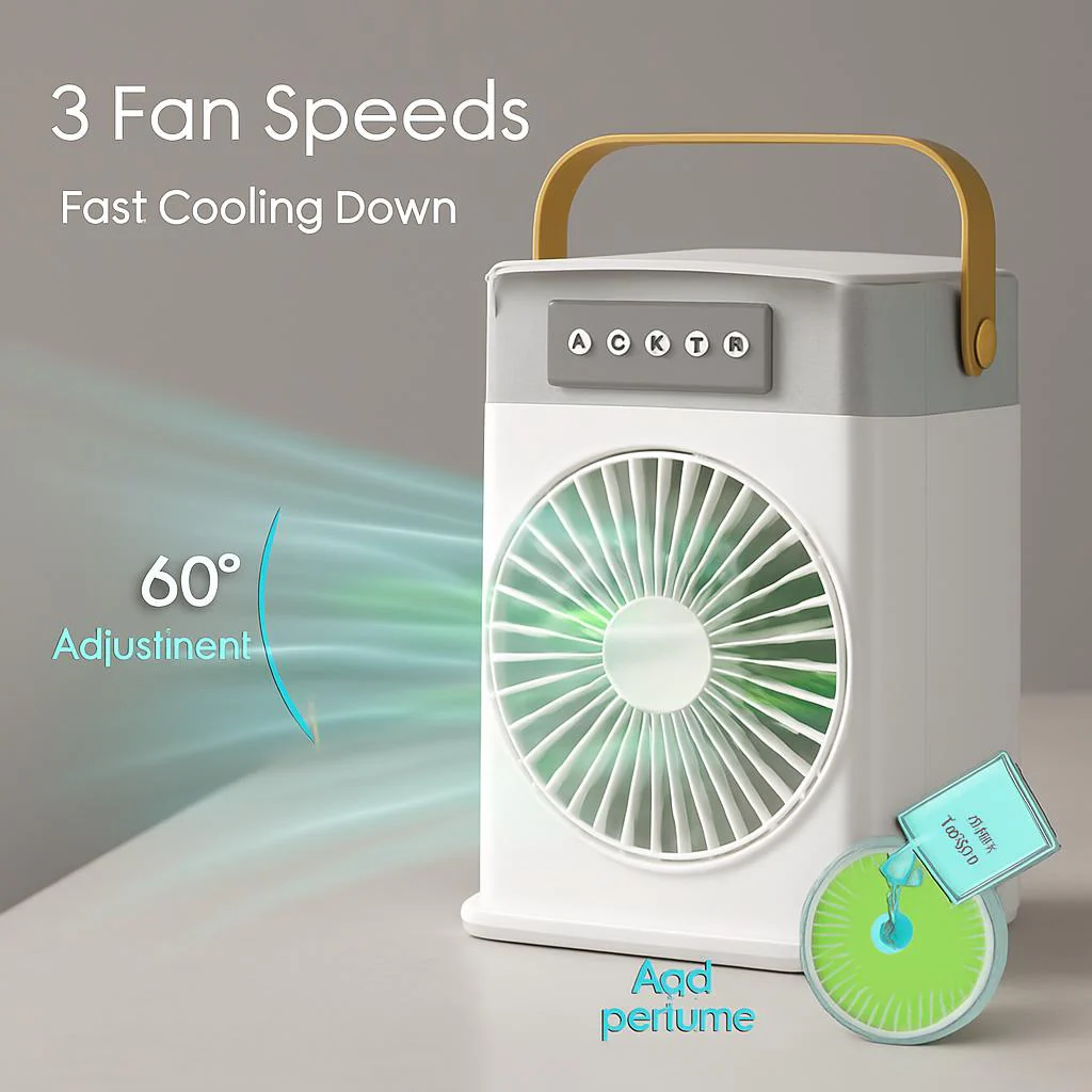 Portable Air Conditioner Cooling Fan with LED Lighting - Image 8