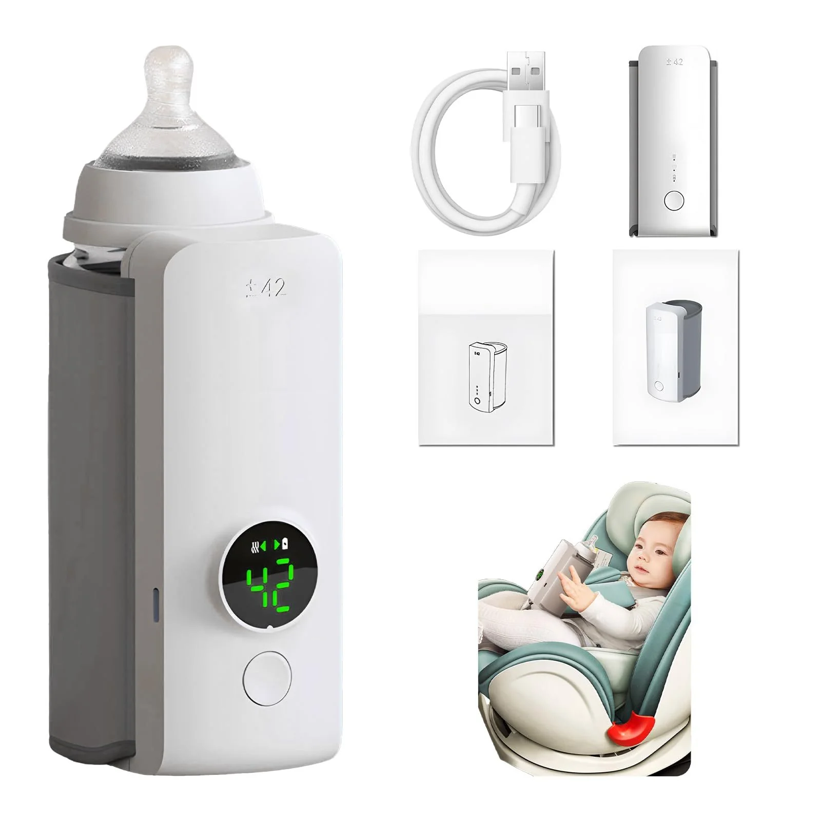 Portable Wireless Baby Bottle Warmer with USB Charging - Image 10