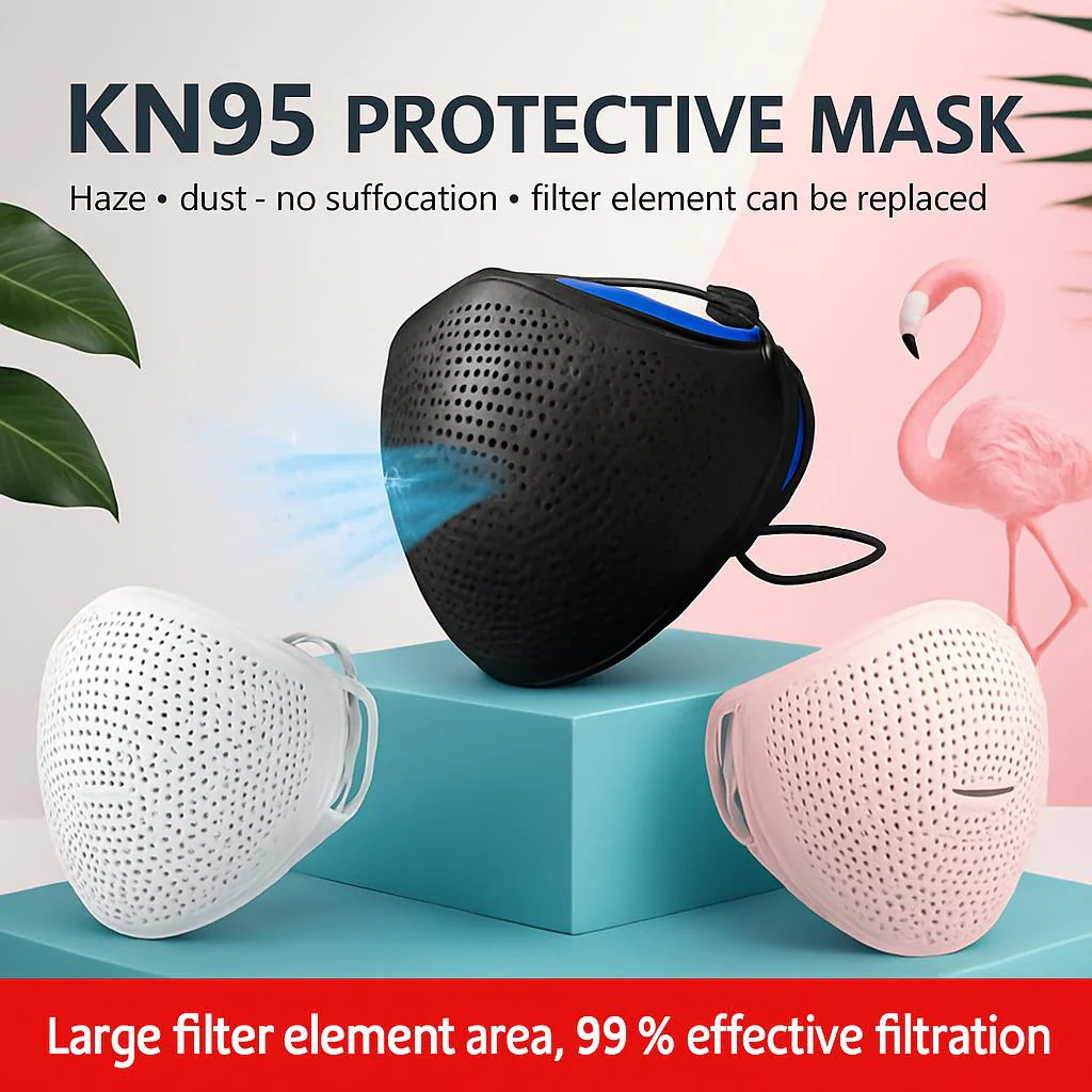 Black Reusable Ergonomic Face Mask - Sustainable & Comfortable - Image 6