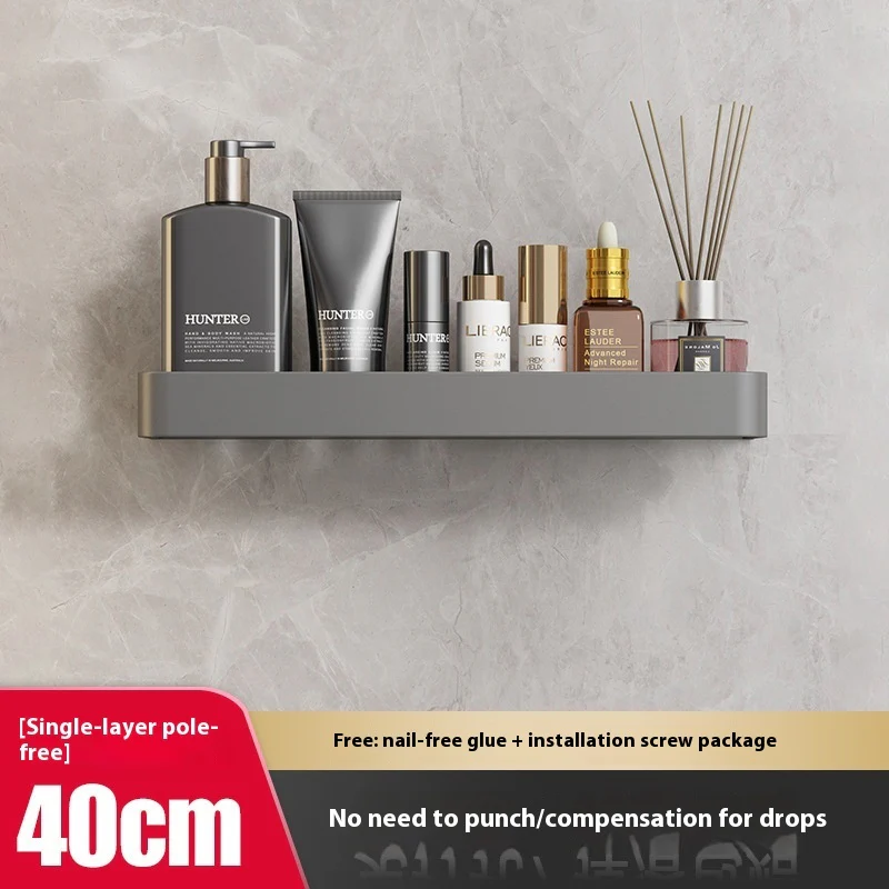 No Drill Bathroom Storage Rack Bathroom Wall-mounted Storage Rack - Image 3