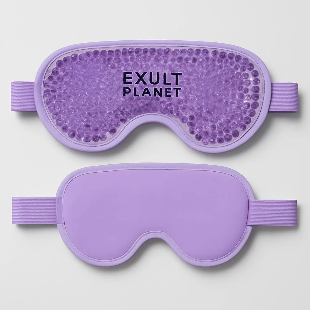 Reusable Gel Eye Mask for Hot & Cold Therapy - Blue Contoured Design - Image 10