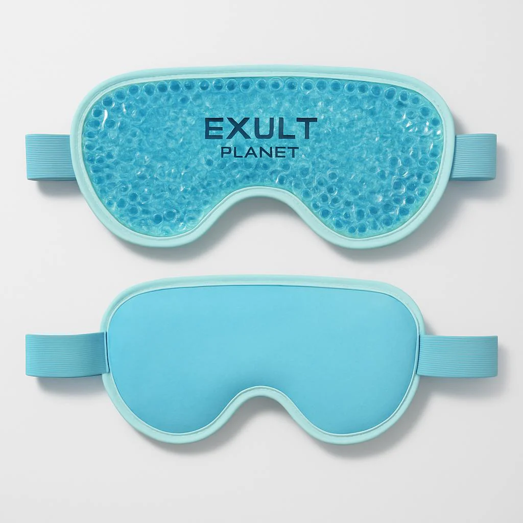 Reusable Gel Eye Mask for Hot & Cold Therapy - Blue Contoured Design - Image 12