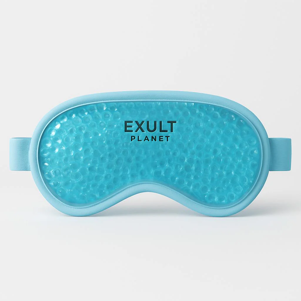 Reusable Gel Eye Mask for Hot & Cold Therapy - Blue Contoured Design - Image 13