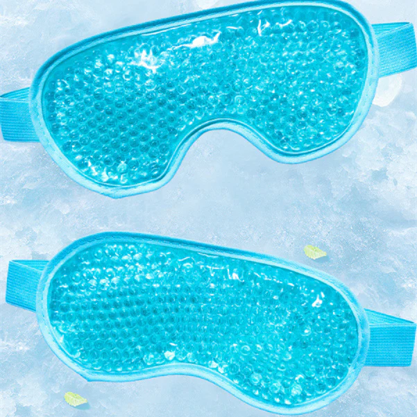 Reusable Gel Eye Mask for Hot & Cold Therapy - Blue Contoured Design - Image 15