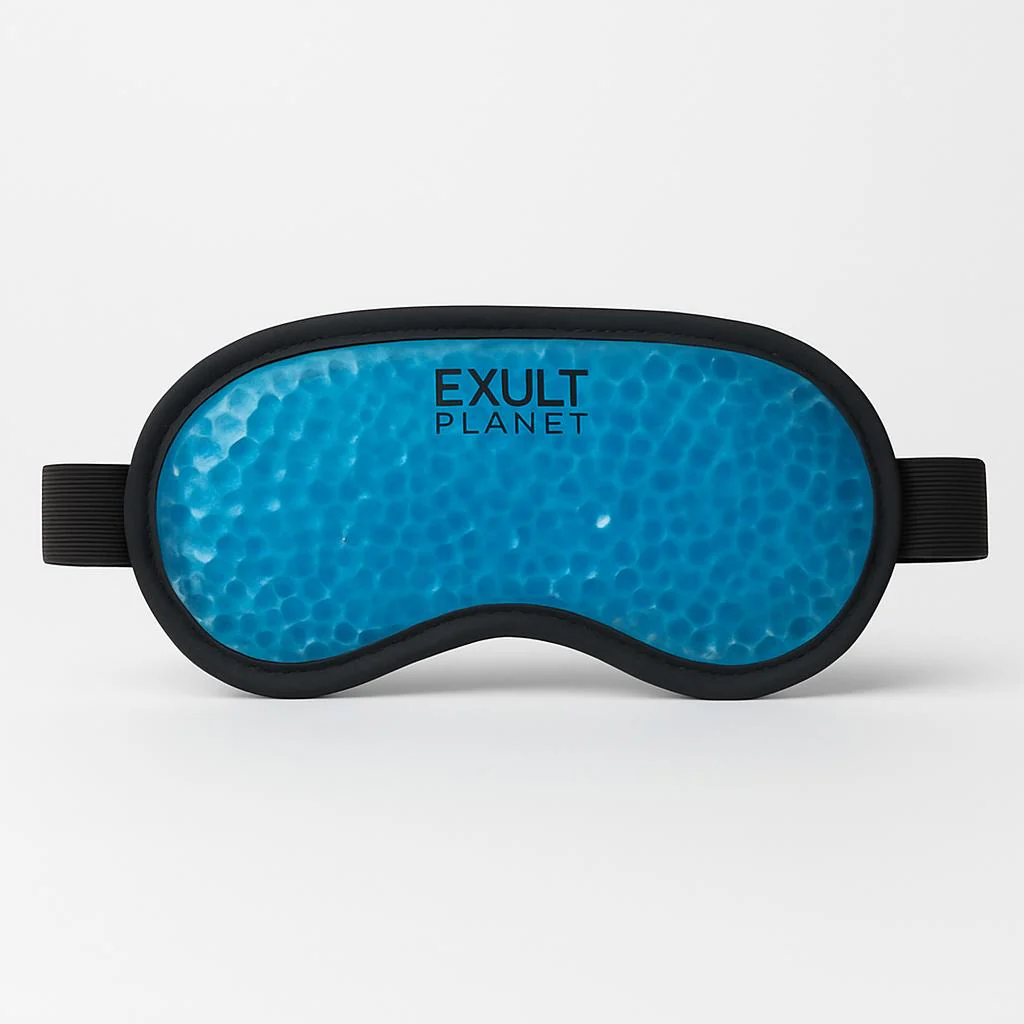 Reusable Gel Eye Mask for Hot & Cold Therapy - Blue Contoured Design - Image 3