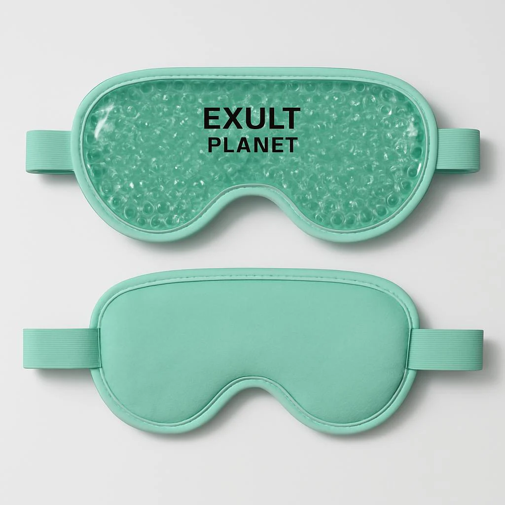Reusable Gel Eye Mask for Hot & Cold Therapy - Blue Contoured Design - Image 6
