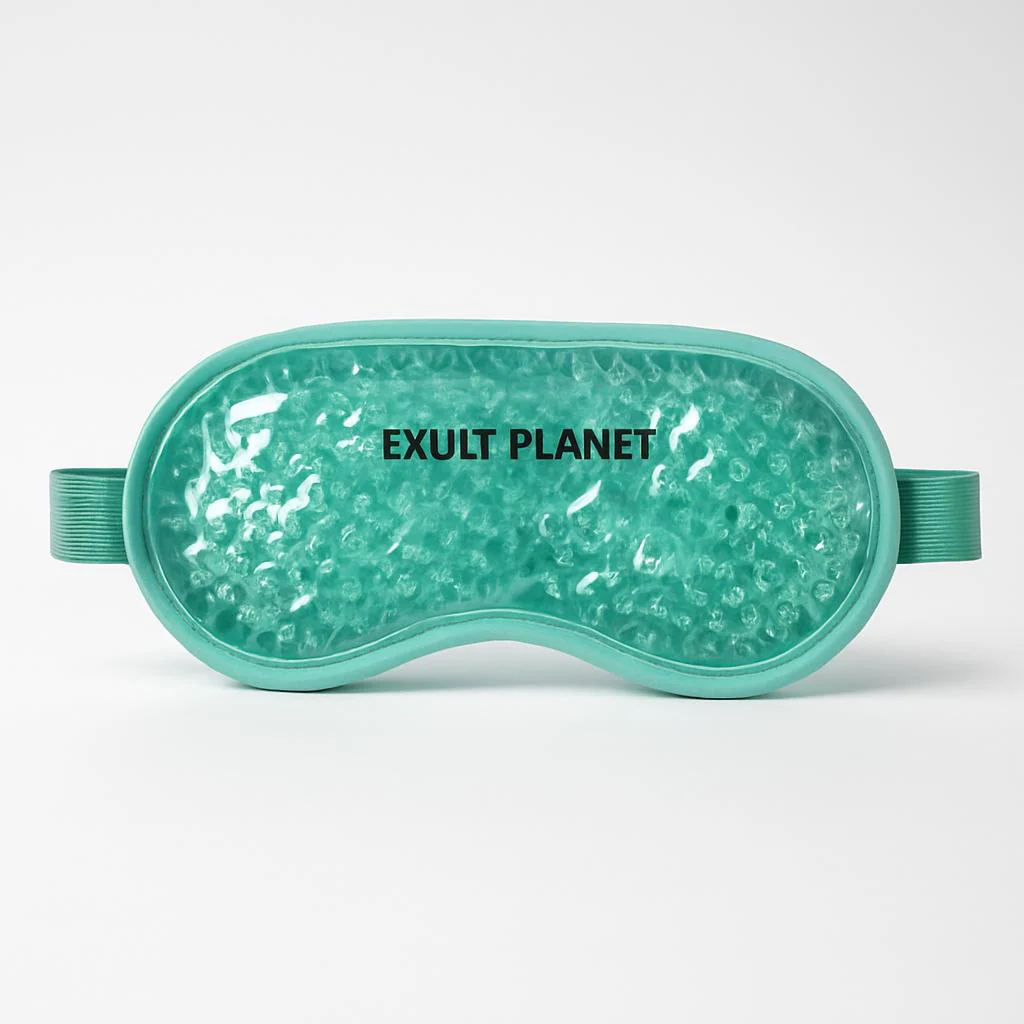 Reusable Gel Eye Mask for Hot & Cold Therapy - Blue Contoured Design - Image 7