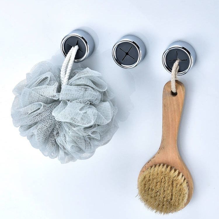 Space-Saving Circular Wall-Mounted Towel Holder - Silver with Black Accents - Image 12