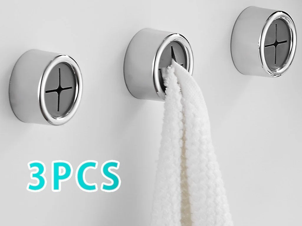 Space-Saving Circular Wall-Mounted Towel Holder - Silver with Black Accents - Image 13