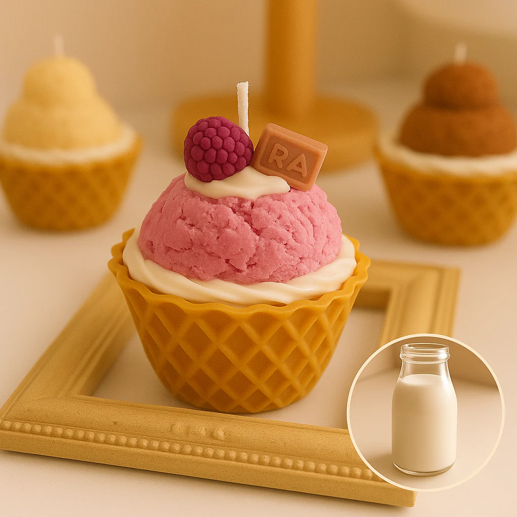 Realistic Ice Cream Candle – Handmade Soy Wax, Eco-Friendly, Decorative - Image 4