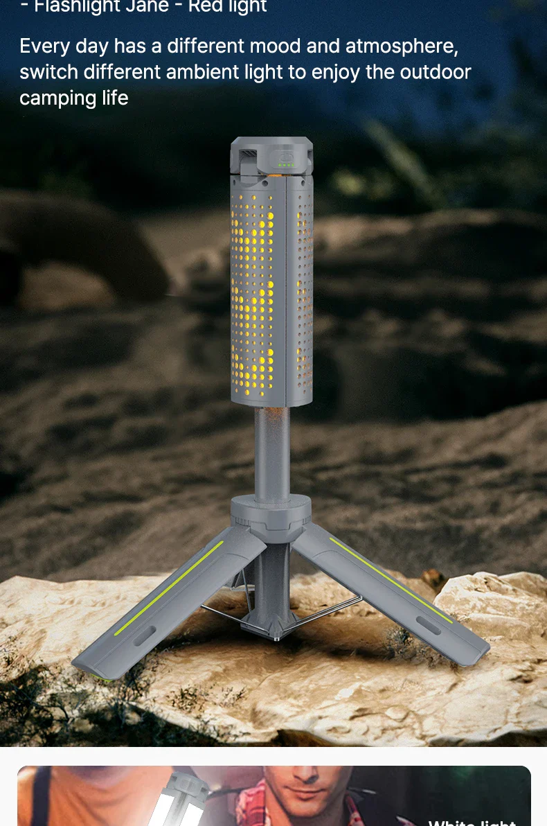 Rechargeable Outdoor Portable Hiking Camping Fishing Flashlight Telescoping Camping Lantern Telescopic Camping Light - Image 12