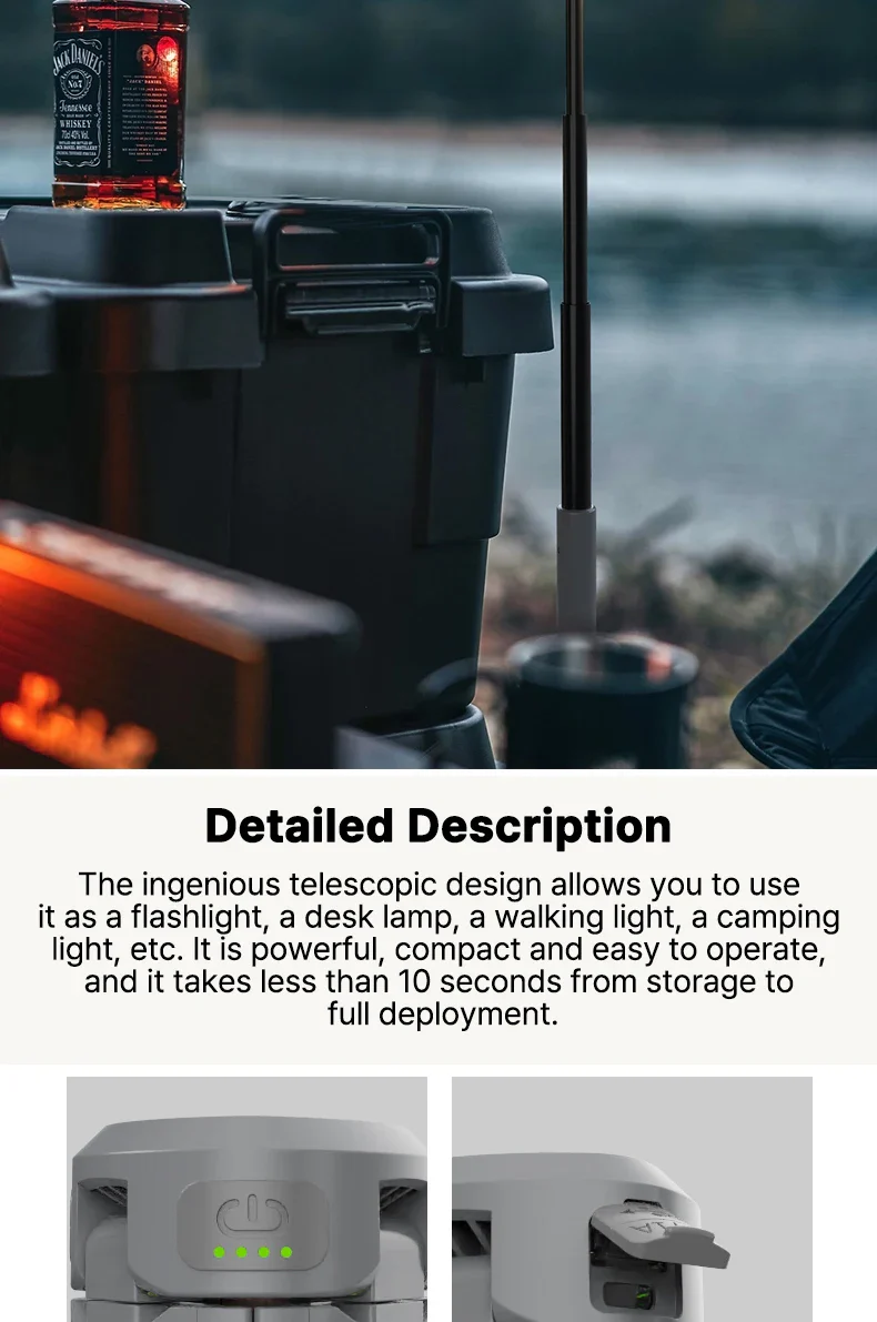 Rechargeable Outdoor Portable Hiking Camping Fishing Flashlight Telescoping Camping Lantern Telescopic Camping Light - Image 19